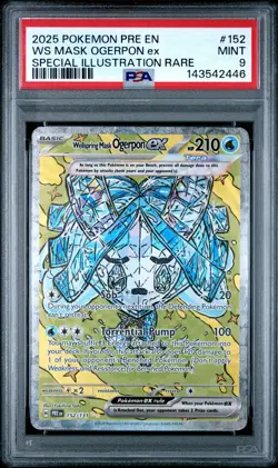 2025 POKEMON PRE SPECIAL ILLUSTRATION RARE #152 WELLSPRING MASK OGERPON EX PSA 9 - Image 1