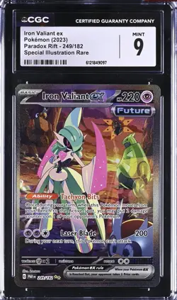 IRON VALIANT EX Paradox Rift Special Illustration Rare #249 CGC 9 Pokemon - Image 1