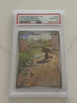 Paldean Wooper #102 Illustration Rare PSA 10 GEM MINT Pokemon Phantasmal Flames - Image 1