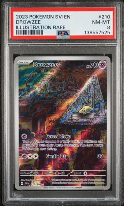 2023 Pokemon SVI EN Scarlet & Violet Drowzee Illustration Rare #210 PSA 8 NM-MT - Image 1
