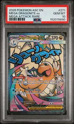 2026 POKEMON ASCENDED HEROES MEGA ATTACK RARE #271 MEGA DRAGONITE EX PSA 10 - Image 1