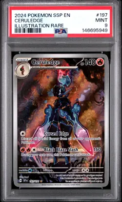 2024 POKEMON SSP EN-SURGING SPARKS ILLUSTRATION RARE #197 CERULEDGE PSA 9 - Image 1