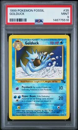 1999 POKEMON FOSSIL #35 GOLDUCK PSA 9 - Image 1