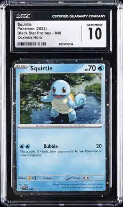 2023 POKEMON BLACK STAR PROMOS COSMOS HOLO #48 SQUIRTLE CGC 10 GEM MINT - Image 1