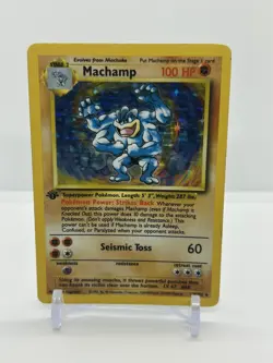 Pokemon tcg Machamp 1st Edition Base Set Holo Rare 8/102 100 - Image 1