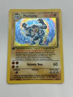 Pokemon tcg Machamp 1st Edition Base Set Holo Rare 8/102 100 - Image 3