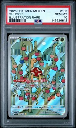 2025 POKEMON MEG EN-MEGA EVOLUTION ILLUSTRATION RARE #136 SHUCKLE PSA 10 - Image 1