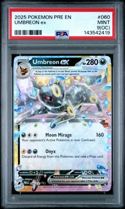 2025 POKEMON PRE EN-PRISMATIC EVOLUTIONS #060 UMBREON EX PSA 9 - Image 1