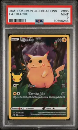 2021 POKEMON CELEBRATIONS #005 FULL ART/PIKACHU PSA 9 - Image 1