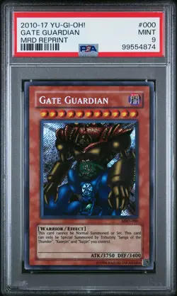 2010-2017 YU-GI-OH! METAL RAIDERS REPRINT #000 GATE GUARDIAN PSA 9 - Image 1