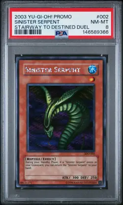 2003 YU-GI-OH! PROMO STAIRWAY TO DESTINED DUEL #002 SINISTER SERPENT PSA 8 - Image 1