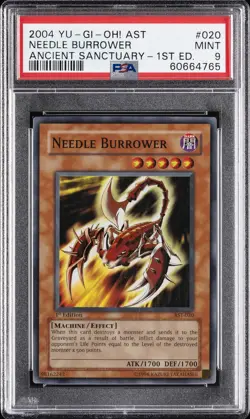 2004 YU-GI-OH! AST-ANCIENT SANCTUARY 1ST EDITION #020 NEEDLE BURROWER PSA 9 - Image 1