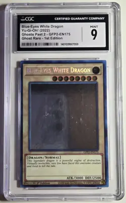 2022 YU-GI-OH! Blue Eyes White Dragon GFP2-EN175 Ghost Rare CGC 9 - Image 2