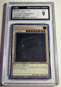 2022 YU-GI-OH! Blue Eyes White Dragon GFP2-EN175 Ghost Rare CGC 9 - Image 5