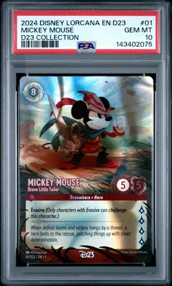 2024 DISNEY LORCANA EN D23-D23 EXPO PROMO D23 COLLECTION #01 MICKEY MOUSE PSA 10 - Image 1