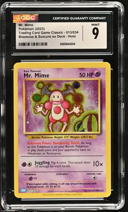 Pokemon GRADED Mr. Mime 013/034 Trading Card Game Classic 9 CGC ENGLISH - Image 1
