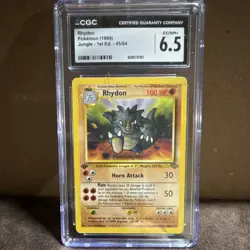 Pokemon Rhydon 1999 Jungle 1st Edition CGC 6.5 Graded Card 45/64. TCG - Image 1