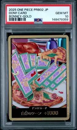 2025 ONE PIECE JAPANESE PREMIUM BOOSTER JEWELRY BONNEY-GOLD DON!! CARD PSA 10 - Image 1