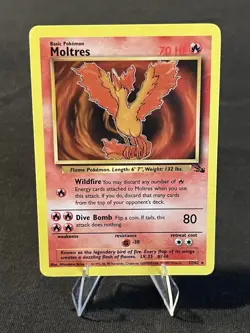 Pokemon Moltres 27/62 Fossil Non-Holo Rare Vintage WOTC LP Card TCG - Image 1