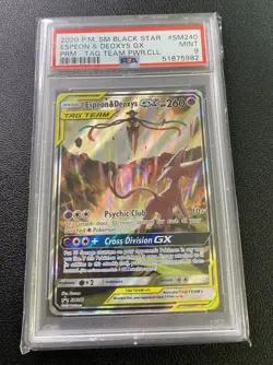 Pokemon TCG Espeon & Deoxys GX SM240 Black Star Promo Holo Card PSA 9 MINT RARE - Image 1