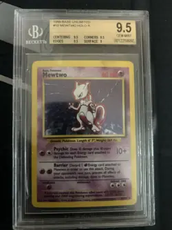 Pokemon TCG Base Set Mewtwo Holo Card 10/102 Rare - Image 1