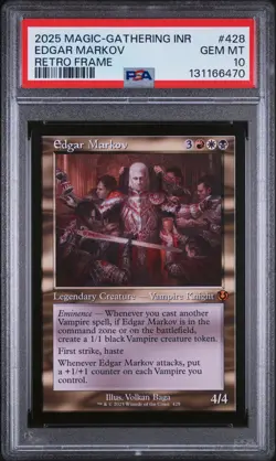 2025 MTG INNISTRAD REMASTERED RETRO FRAME #428 EDGAR MARKOV PSA 10 - Image 1