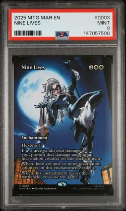 2025 MAGIC: THE GATHERING MARVEL'S SPIDER-MAN: SOURCE MATERIAL NINE LIVES PSA 9 - Image 1