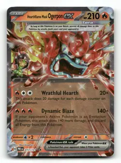 Hearthflame Mask Ogerpon ex - 017/131 - SV: Prismatic Evolutions - Pokemon NM/M - Image 1