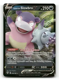 Galarian Slowbro V 099/189 - Darkness Ablaze - Pokemon Card NM/M - Image 1