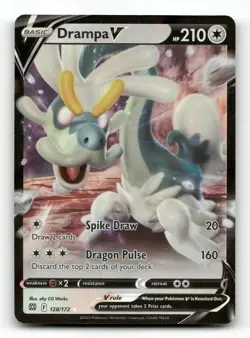 Drampa V 128/172 - Brilliant Stars - Pokemon Card NM/M - Image 1