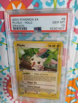 Pokemon Card Ex Dragon #8 Plusle Holo PSA 10 GEM MINT 2003 Vintage - Image 4