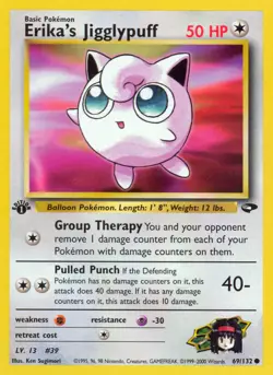 2000 Pokemon TCG: Gym Challenge - Erika's Jigglypuff - 1st Edition - Near Mint - Image 1