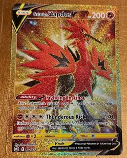 Pokemon TCG Galarian Zapdos V Sword & Shield: Brilliant Stars 182/172 Holo NM - Image 1