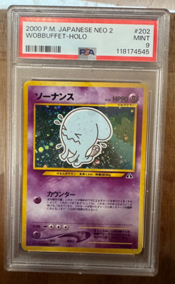 Pokemon 2000 Wobbuffet Holo Japanese Neo#202 PSA 9 MINT Original Card - Image 1