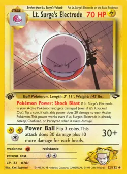 2000 Pokemon TCG: Gym Challenge - Lt. Surge's Electrode - 1st Edition -Near Mint - Image 1