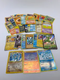 Pokemon Card Lot Mixed Holo Rare Vintage Cards + YuGiOh Blue Eyes - Image 1