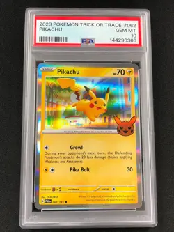 Pokemon 2025 Pikachu Trick Or Trade Holo 062/193 PSA 10 !! - Image 1
