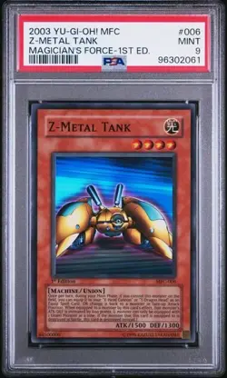 Yugioh PSA 9 Z-Metal Tank MFC-006 1st Edition Super Rare - Image 1