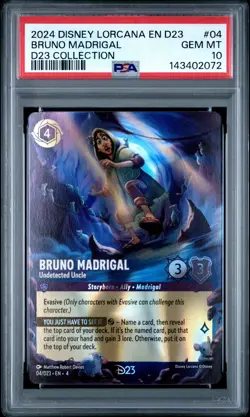 2024 DISNEY LORCANA EN D23-D23 COLLECTION BRUNO MADRIGAL UNDETECTED UNCLE PSA 10 - Image 1