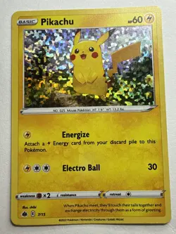 McDonald’s Happy Meal Toy Pokemon 2022 Match Battle Pikachu Holo Card Near Mint - Image 1