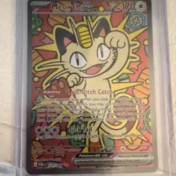 Pokemon Meowth EX 121/088 Foil Basic POR Set Cat Type 170 HP 60 Attack TCG Card - Image 1