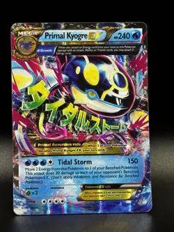 Mega Primal Kyogre EX 55/160 XY Primal Clash Holo Pokemon Card Damaged - Image 1