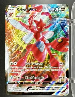 Scizor Vmax 119/189 Darkness Ablaze NM Full Art Ultra Rare Pokemon Card - Image 1