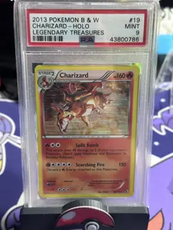 2013 Charizard B & W Legendary Treasures Holo Pokemon Card 19/113 PSA MINT 9 - Image 1