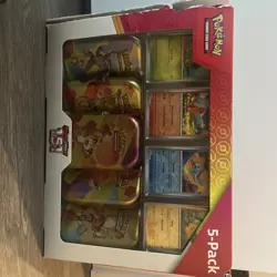 Pokemon TCG 151 Mini Tin Set of 5 EMPTY with Energy Coins Art And PROMO CARDS - Image 1