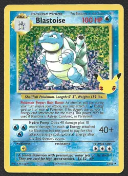 Pokemon Celebrations Blastoise 2/102 Classic Collection Holo Heavily Played HP - Image 1