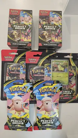 Pokemon TCG Perfect Order (Booster Bundle, 3 Pack Blister, Hangers) X2 Sealed - Image 1
