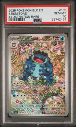 2025 POKEMON BLK EN-BLACK BOLT ILLUSTRATION RARE #105 SEISMITOAD PSA 10 - Image 1