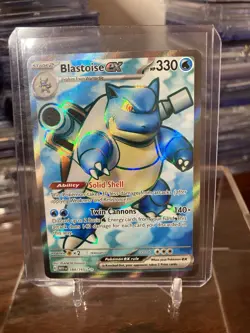 Blastoise ex 184/165 Scarlet & Violet 151 Full Art Holo NM Pokemon - Image 1