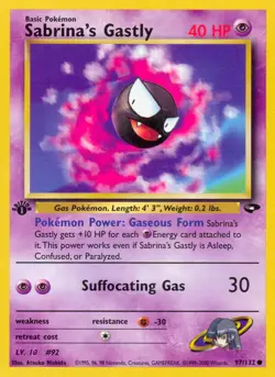 2000 Pokemon TCG: Gym Challenge - Sabrina's Gastly - 1st Edition - Near Mint - Image 1